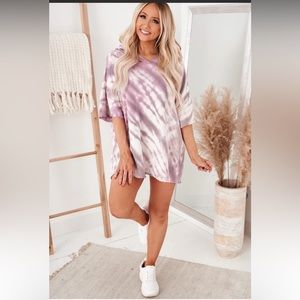 Mauve tie dye pullover hoodie